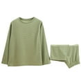 thumbnail image 1 of qelini Thermal Set for Men Seamless Long Sleeve Base Layer Long Johns Crewneck Top and Legging 2 Pieces Pajama Set, 1 of 5