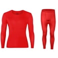 thumbnail image 1 of qelini Thermal Set for Women Seamless Thermal Inner Wear Long Sleeve Warm Base Layer Top with Chest Pad Bottom Set, 1 of 6