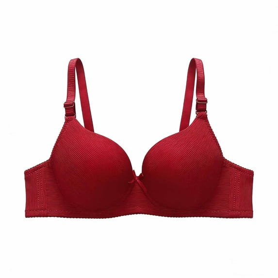 qelini Underwire Push up Bras for Women Lightly Lined Smooth Full Coverage T-Shirt Bra with Adjustable Straps
