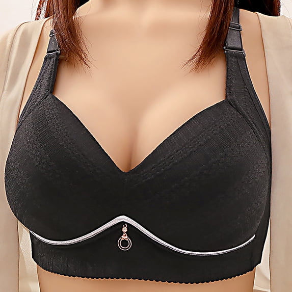 qelini Wacoal Bras for Women Underwire Plus Size Comfortable Push up Bras Solid Color Breathable Everyday Bra