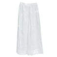 thumbnail image 1 of qelini Wide Leg Pants for Women Plus Size High Waist Capris Pants Solid Color Loose Pants Daily Wear, 1 of 8