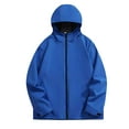 thumbnail image 1 of qelini Windbreaker Jacket for Men with Hood Long Sleeve Coats Waterproof Zip up Jackets Casual Workout Outerwear for Running, 1 of 4