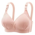 thumbnail image 1 of qelini Wire Bras for Women Full Coverage with Wide Straps School Season 1Pack Cotton Comfortable Thin Plus Size Gathered Together Daily Bralette Lightweight and low price Fashion Breathable Pink L, 1 of 5
