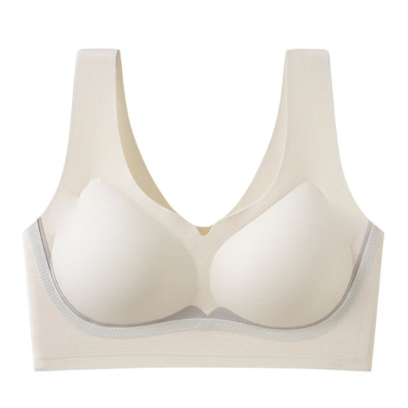 qelini Wireless Bras for Women Plus Size Seamless Full Coverage T-Shirt Bra with Soft Support & Back Smoothing for Everyday Wear
