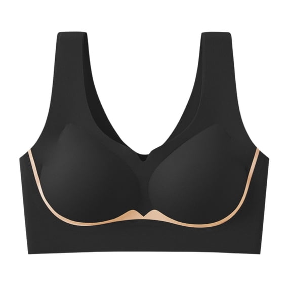 qelini Wireless Bras for Women Plus Size Seamless Full Coverage T-Shirt Bra with Soft Support & Back Smoothing for Everyday Wear