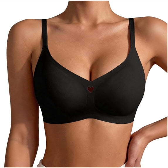 qelini Wireless Push up Bra Plus Size for Women Lightly Lined Full Coverage T-Shirt Bra with Lift Support & Back Smoothing