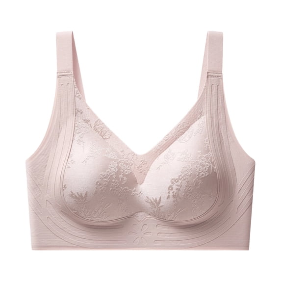 qelini Wireless Push up Bra for Women Seamless Breathable Everyday T-Shirt Bra with Lightly Lined Cups