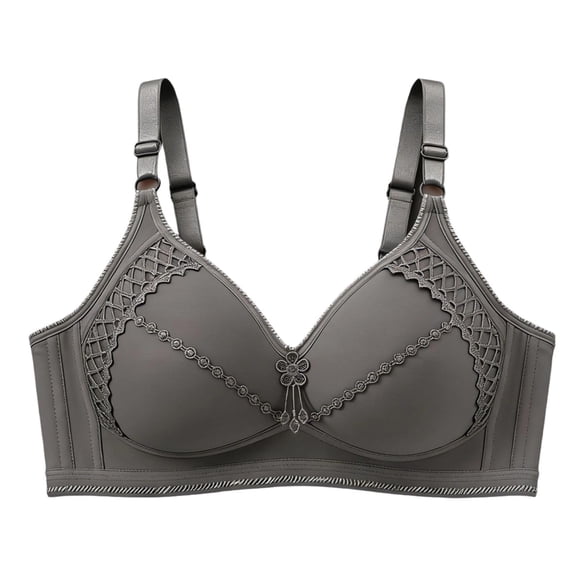 qelini Wireless Push up Bras for Women Plus Size Breathable Lightly Lined Everyday T-Shirt Bra with Adjustable Straps Solid Color Bras