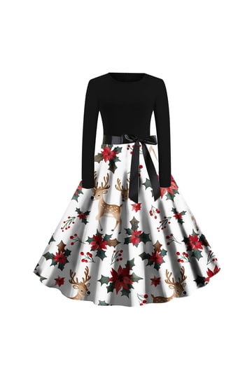 knee length dresses for ladies Meowy Catmus Women's Christmas Dress