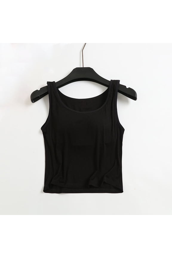 Women's Square Neck Tank Top Camisoles Adjustable Spaghetti Straps Loose Casual Sleeveless Basic Tops Sharp Collection Chest Pad Solid Color S-XL