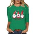 thumbnail image 1 of qelini Womens 3/4 Sleeve T Shirts Dwarf Print Pullover Basic Tee Crewneck Lightweight Tunic Casual Holiday Blouses, 1 of 5