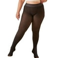 thumbnail image 1 of qelini Womens Fleece Lined Tights Plus Size Elastic Waist Fake Translucent Warm Pantyhose Stretch Thermal Leggings, 1 of 5