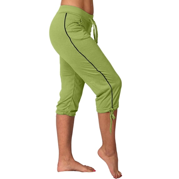 qelini Womens Pink Cropped Trousers Plus Size Labor Day Yoga Pants Slim Fitting High Elastic Waisted Capris Pull on Pants Basic Edition Fashion Lightweight and Green 3XL