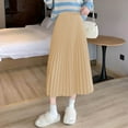 thumbnail image 1 of qelini Womens Satin Skirts Midi Length Plus Size Loose Mid-Length Skirt Elastic Waist A-line Skirt Solid Color Skirt, 1 of 6