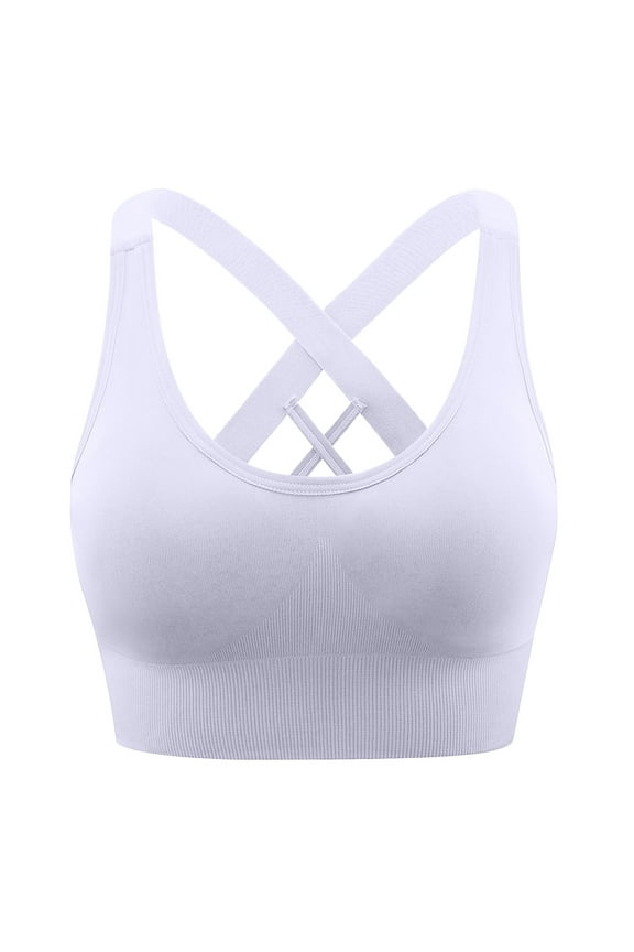Womens Sports Bras Athletic Comfortable Full Coverage Bra Solid Color Breathable Everyday Bra