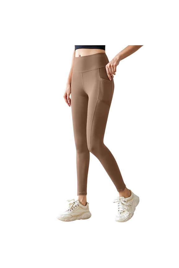 Yoga Leggings for Women with Pocket High Waisted Solid Pantyhose Stretch Butt Liftings Thermal Workout Tights