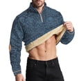 thumbnail image 1 of qelini Zip up Sweatshirt for Men Long Sleeve Collared Coats Solid Pullover Jackets Thermal Winter Outerwear, 1 of 5