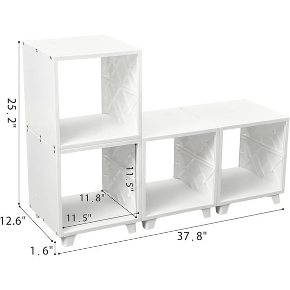 qewtrs Modular Cube Storage Organizer \u2013 Create Versatile Storage Solutions with Large Capacity Cubes. Perfect for   Office  Closet  and School use. Easy Assembly &amp; Cleaning - 4 P
