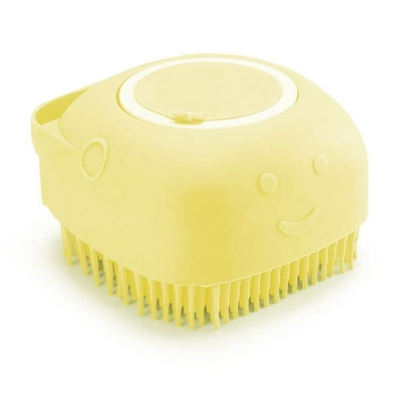 qianglong 2Pcs Dog Cat Puppy Bath Brush Scrubber, Shampoo Dispensing Massage Bathing Shower Grooming Deshedding Exfoliating Washing Hair Fur Comb For Cleaning Sensitive skin on Dog & Cat(Random color)