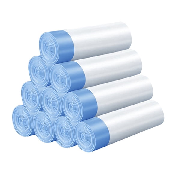 qiangxu,150PC Drawstring Bags Disposable Compostable Thickened Durable Garbage Bags Tear and Leak Roll-Type Clean Bags White 17.72*19.69''