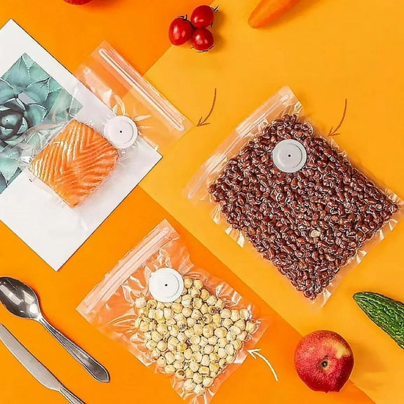 qiangxu,Food Vacuum Sealing Storage Bags Reusable Slider Lock Transparent Bag Compatible with Small Vacuum Sealing Machine Suitable for Various Food Preservation Clear3