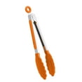 thumbnail image 1 of qiangxu,Kitchen Tongs Stainless Steel Silicone Non-stick Grilling Barbeque Cooking Locking Food Tongs Sturdy Non- Salad Tongs 1PC Orange 8.43*1.1inch, 1 of 4