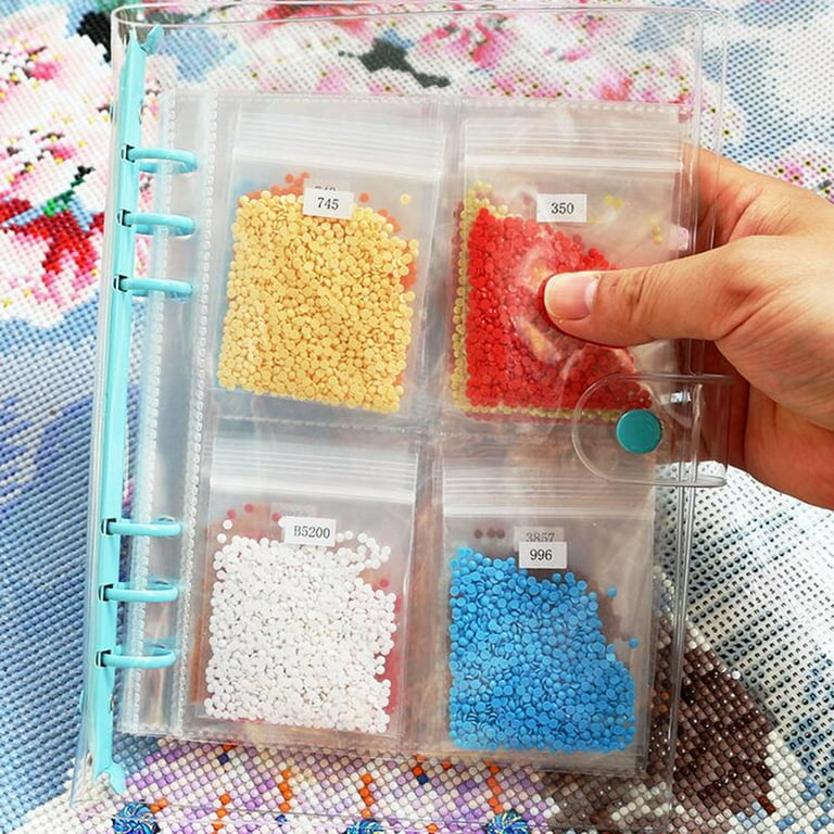 qianli 1 Set Diamond Painting Storage Container Self Sealing Anti-fall  Plastic Large Capacity Beads Storage Book for Crafts 