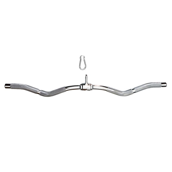 qibylift LAT Bar Cable Machine Attachment Curl Pulldown Bar Barbell Revolving Bar, Multi-Exerciser Cable Attachment Bar, Solid Steel Tricep Press Down Bar with Rubber Handgrips & Revolving Hanger