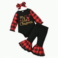 thumbnail image 1 of qiiinnHk Baby Girl First Christmas Outfit Long Sleeve Romper and Pant Set Fall Winter Clothes 3-6 Months,Black, 1 of 7