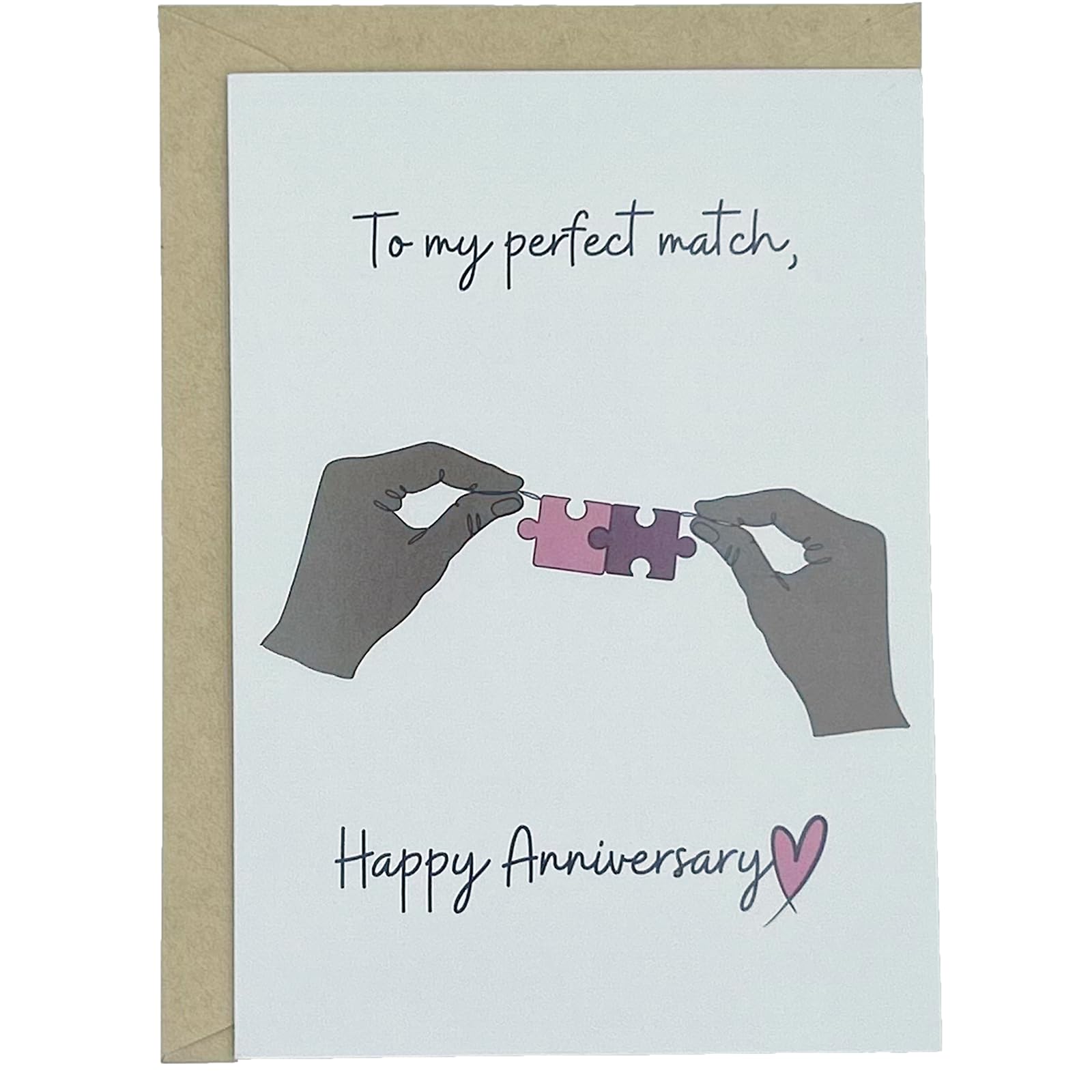 Romantic Anniversary Card For Couples - Blank Inside For Personal Message