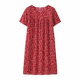 thumbnail image 1 of qinhaie 2025 Clearance Cotton Womens Nightgown Short Sleeves Women Nightgowns Elderly Sleepwear Plus Size Dress Red,One Size, 1 of 3