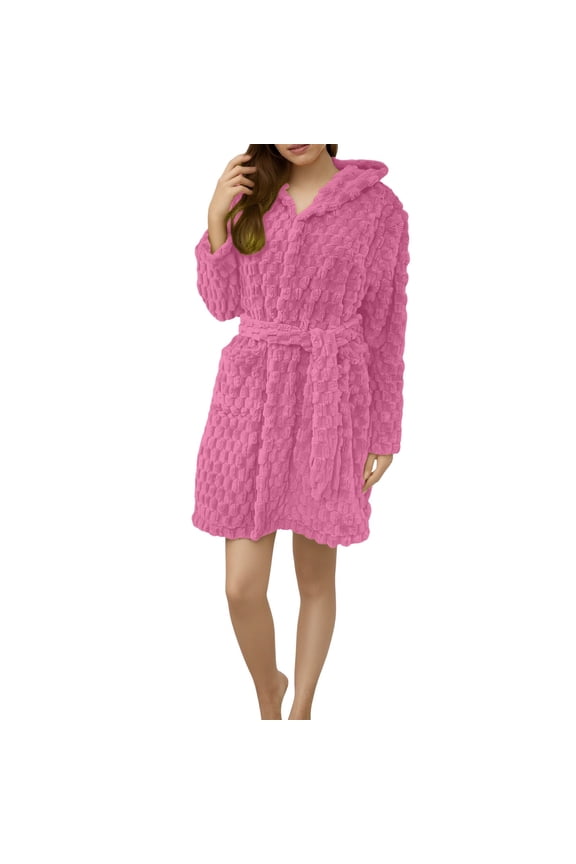 Bath Robe Women Plush Absorbency Robe for Women Extra Long Fleece Bathrobe with Hood Pockets | Warm Cloth Loungewear Short Style Women Robes