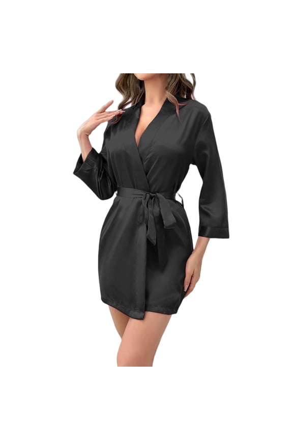Boxing Robe Women Women's Dress Pocket Short Sleeve Home Casual Round Neck Loose Version Sleeping Dress Women Short Style Women Robes
