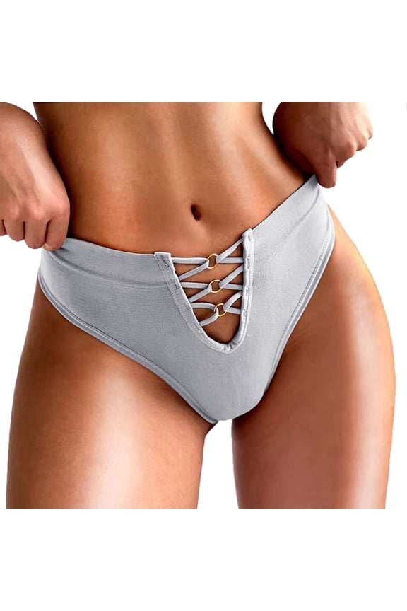 qinhaie Cotton Thongs For Women T Back Gstring Underwear Seamless Panties Grey Seamless High-Elasticity Comfortable Mid-Waist Women'S Cut-Out Fishing Net Women'S Sports And Fitness Underwear M