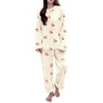 thumbnail image 1 of WCJM Maternity Outfits Women's Winter Coral Fleece Pajama Set Thickened Flannel Fabric for Maximum Warmth Soft Cozy Loungewear Sleepwear for Cold Nights Two-Piece Set Women Pajama Sets, 1 of 4