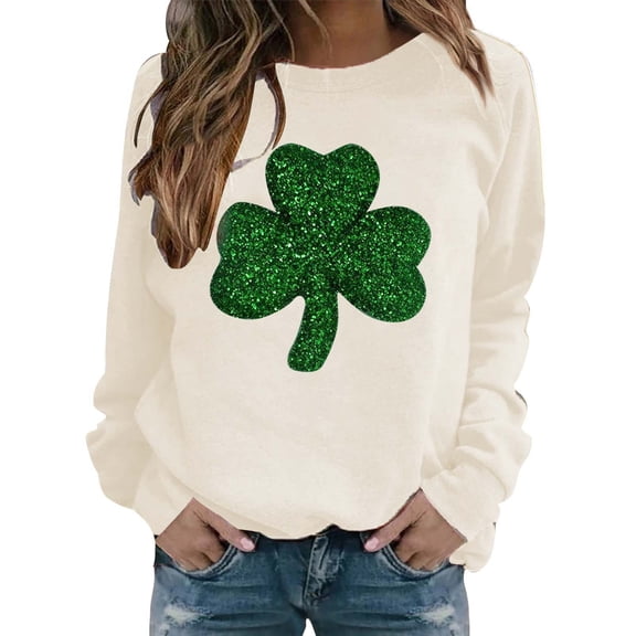 WCJM Plus Size Hoodies for Women Women's Fashion Casual Print Round Neck Long Sleeve Tops Sweatshirt Women's Hoodless Sweatshirt