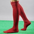 thumbnail image 1 of qinhaie Socks for Men and Women – Knee Over Baseball Sock, Long Socks Men Football High Socks, Athletic Running Socks, Women Casual Crew Socks, Red, 1 of 2