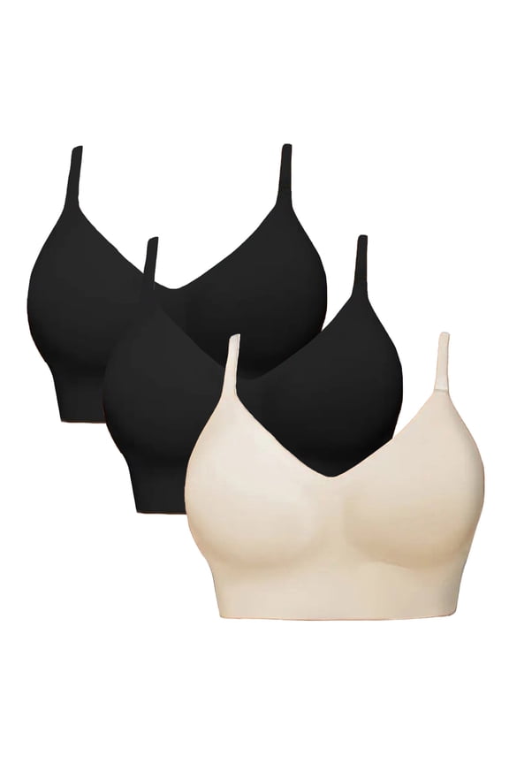 qinhaie Women's Adjustable Strappy Back Sports Bra, High Support Molded Cup Bra for Workout Running Yoga, Criss Cross Medium Impact Fitness Bra 3-Pack, Blue Bra
