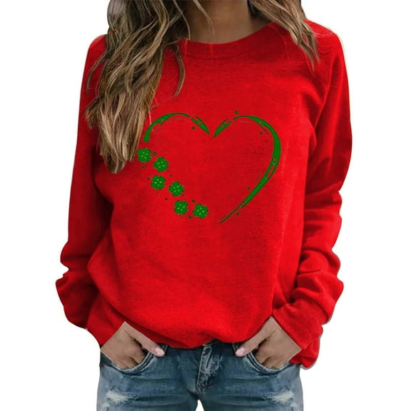 WCJM Women's Hoodless Sweatshirt Women's Fashionable Round Neck Casual Print Long Sleeve Tops Sweatshirt Crop Hoodies for Women