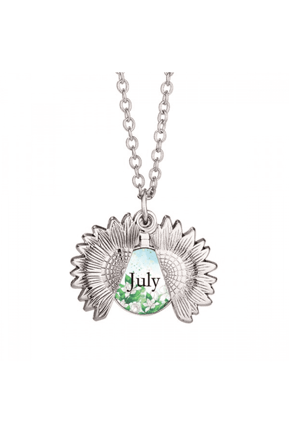 qinxiang gardenia july design pattern sunflower necklace pendant locket jewelry