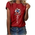 thumbnail image 1 of qipepei American Flag Shirt for Women 4th of July T-Shirt Patriotic T-Shirts Women's Independence Day Short Sleeve Printed Casual Tops Short Sleeve Crewneck Tops Shirt, 1 of 5