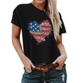 thumbnail image 1 of qipepei American Flag Shirt for Women 4th of July T-Shirt Patriotic T-Shirts Women's Summer Casual Loose Fitting Independent Day Printed Round Neck Short Sleeved Women's Top, 1 of 3
