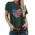 thumbnail image 1 of qipepei American Flag Shirt for Women 4th of July T-Shirt Patriotic T-Shirts Women's Summer Casual Loose Fitting Independent Day Printed Round Neck Short Sleeved Women's Top, 1 of 3