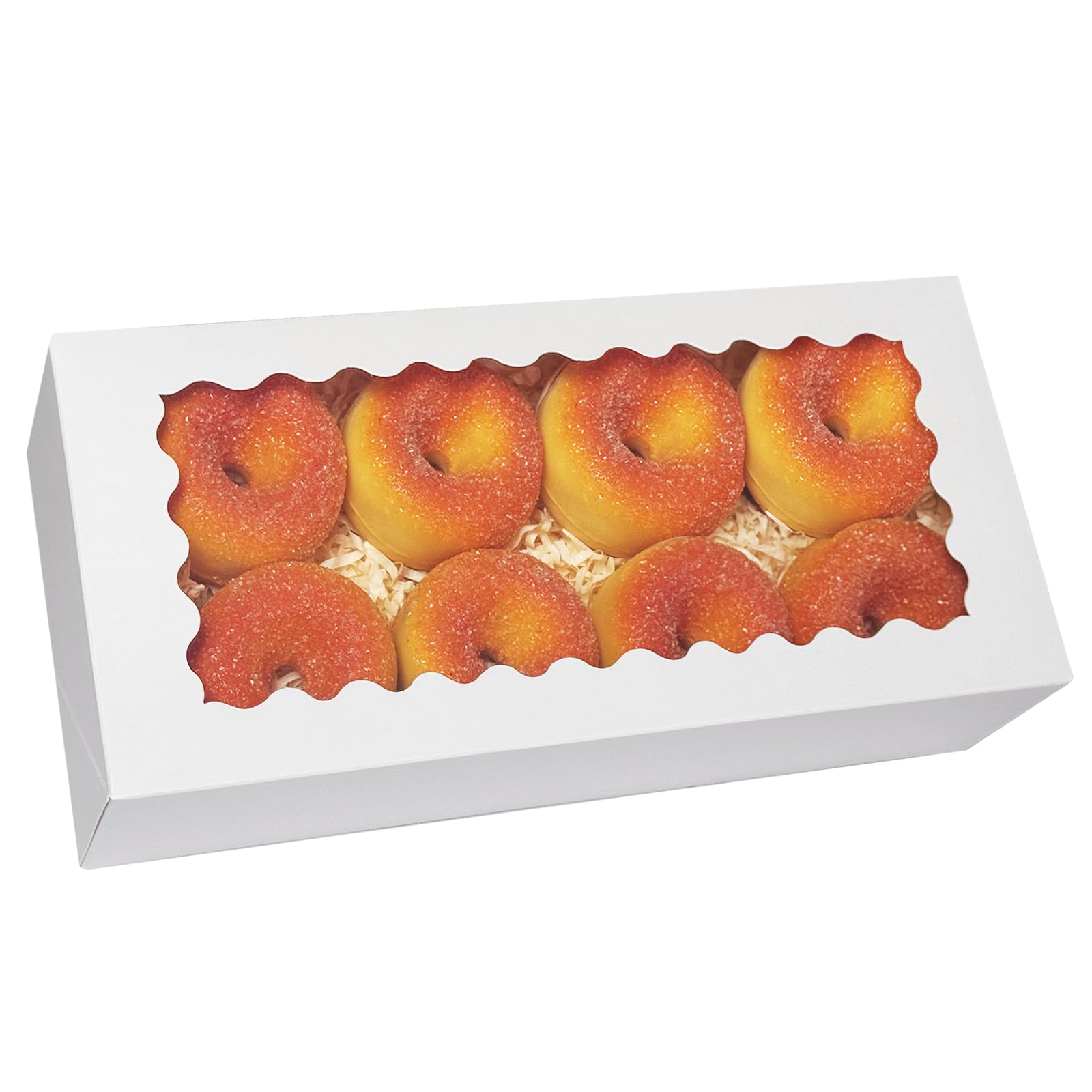 qiqee Auto-pop up 12x5.5x2.5 Inch White Cookie Box with Window 30Pcs ...