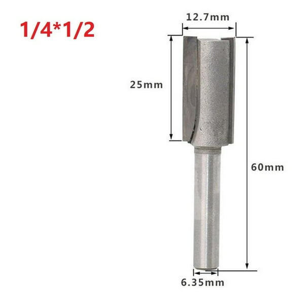 qiya 1/4Inch Shank Straight Flute Carbide Tipped Milling Cutter Tungsten Router Bit
