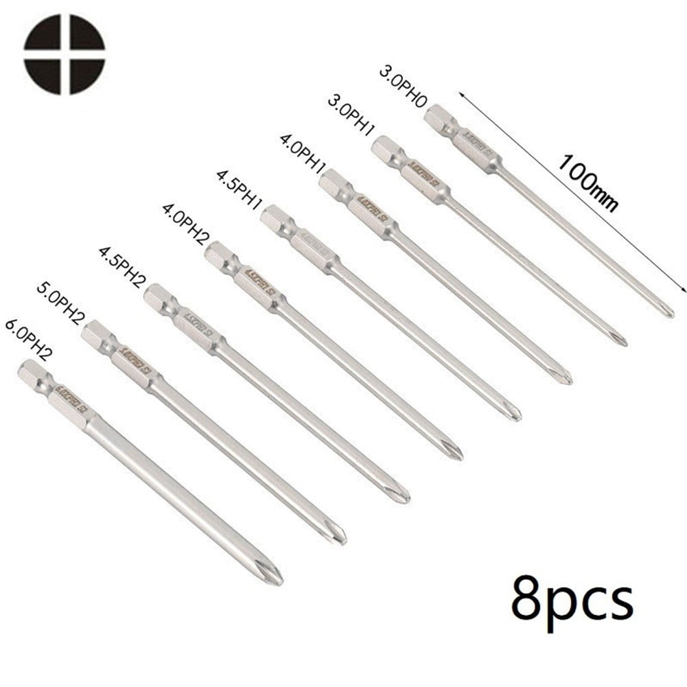 qiya 100mm Screwdriver Bits Set Hex Shank Cross/Slotted/Torx/Square