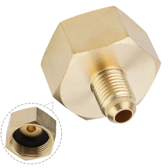 qiya 1x Gold Brass Car Conditioner AC A/c Adapter Bottle Adapter For R134A 1/4SAE G3/4 Thread Car Repalce Accessories