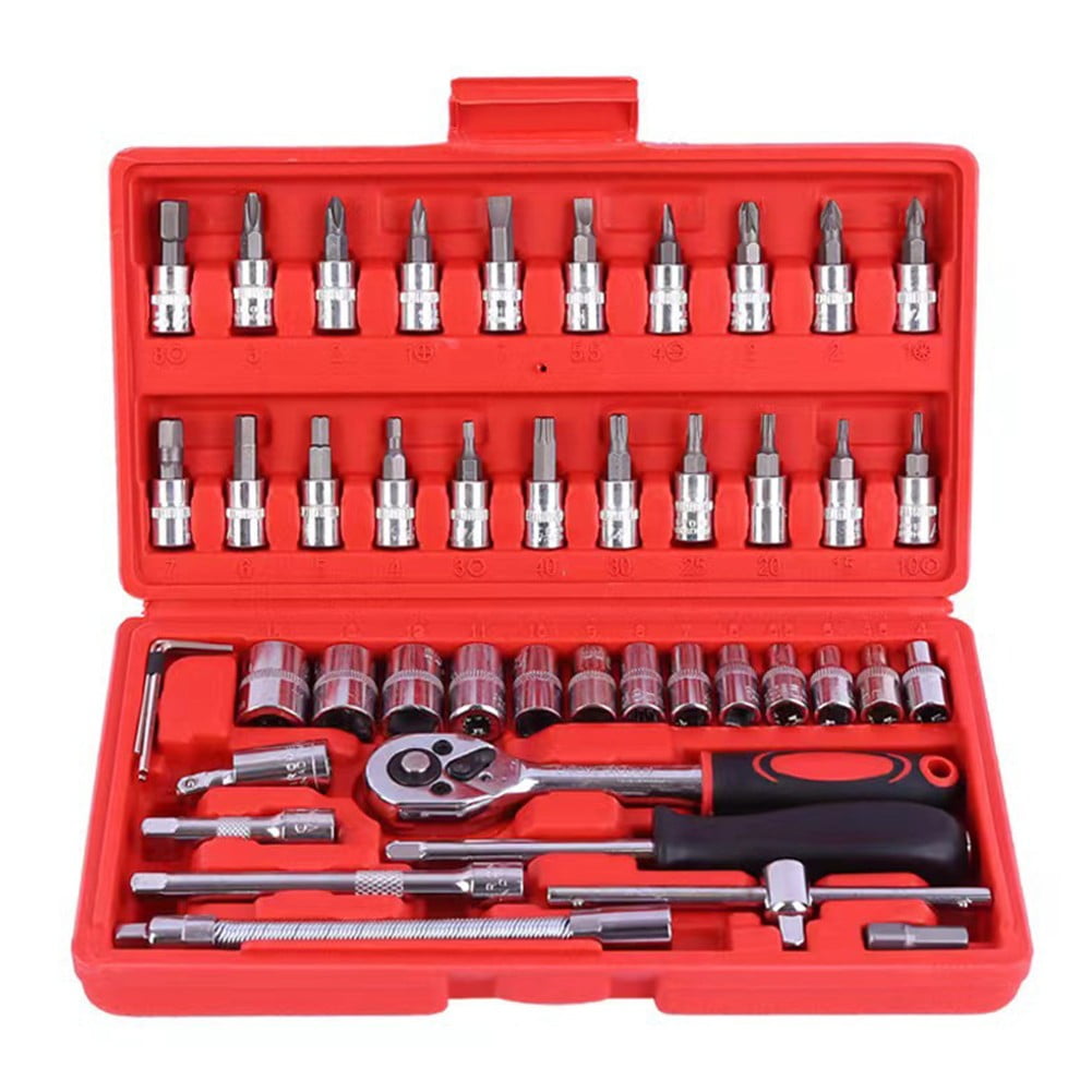 qiya 46 Piece Socket Wrench Set Car Repair Tool Socket Car Parts ...