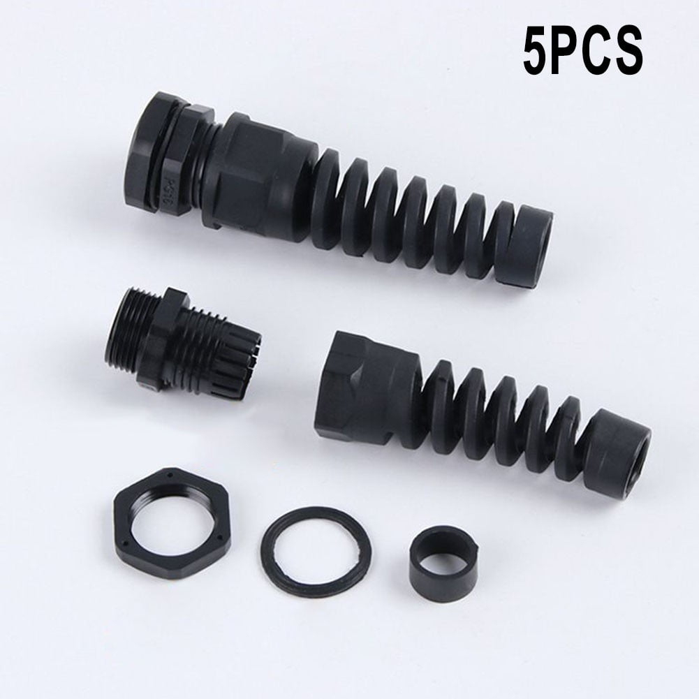 qiya 5pc Waterproof Cable Gland Connector Flexible Spiral Strain Relief ...