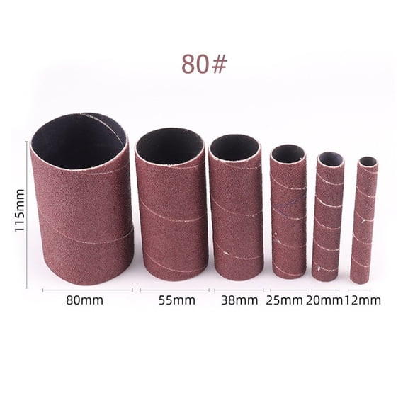qiya 6 Pack Spindle Sanding Sleeves For Oscillating Sander 80 120 Grit Sandpaper Drum For Metal Woodworking Polishing Wheels